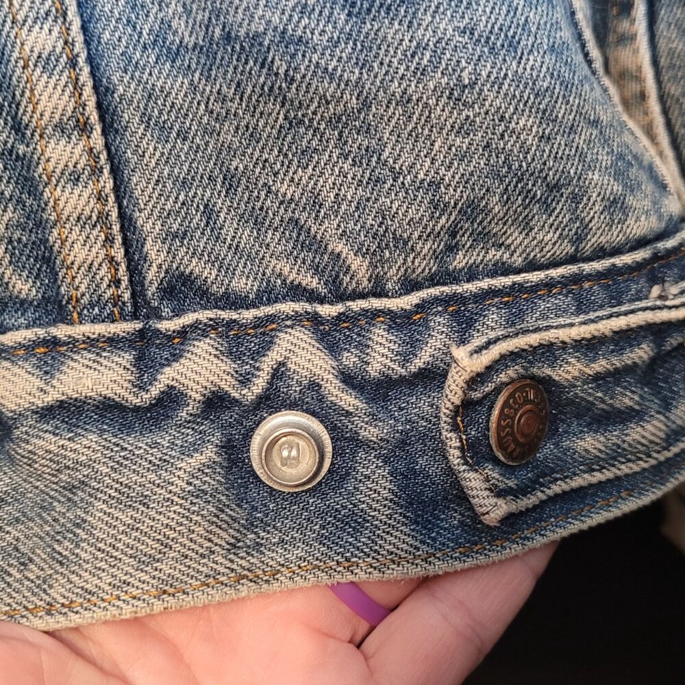 Vintage 70s 80s Levi Strauss Denim Trucker Jacket Sherpa Fleece Lining Adult Lrg - Picture 12 of 12